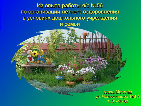 Организация летнего оздоровления